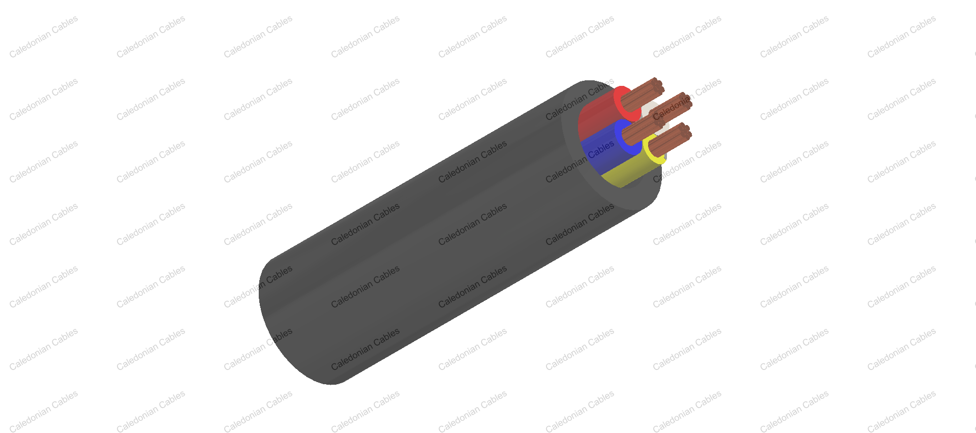 PVC Insulated, PVC Sheathed 3 core+E Unarmored Cables, 0.6/1kV